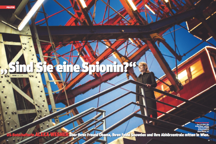 US-Botschafterin Wesner vor dem Wiener Riesenrad (Foto: Ian Ehm)