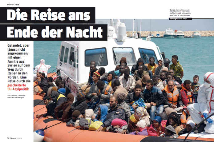 Ankunft der Flüchtlingsfamilie im Hafen von Pozzallo (Foto: Ricardo Herrgott)